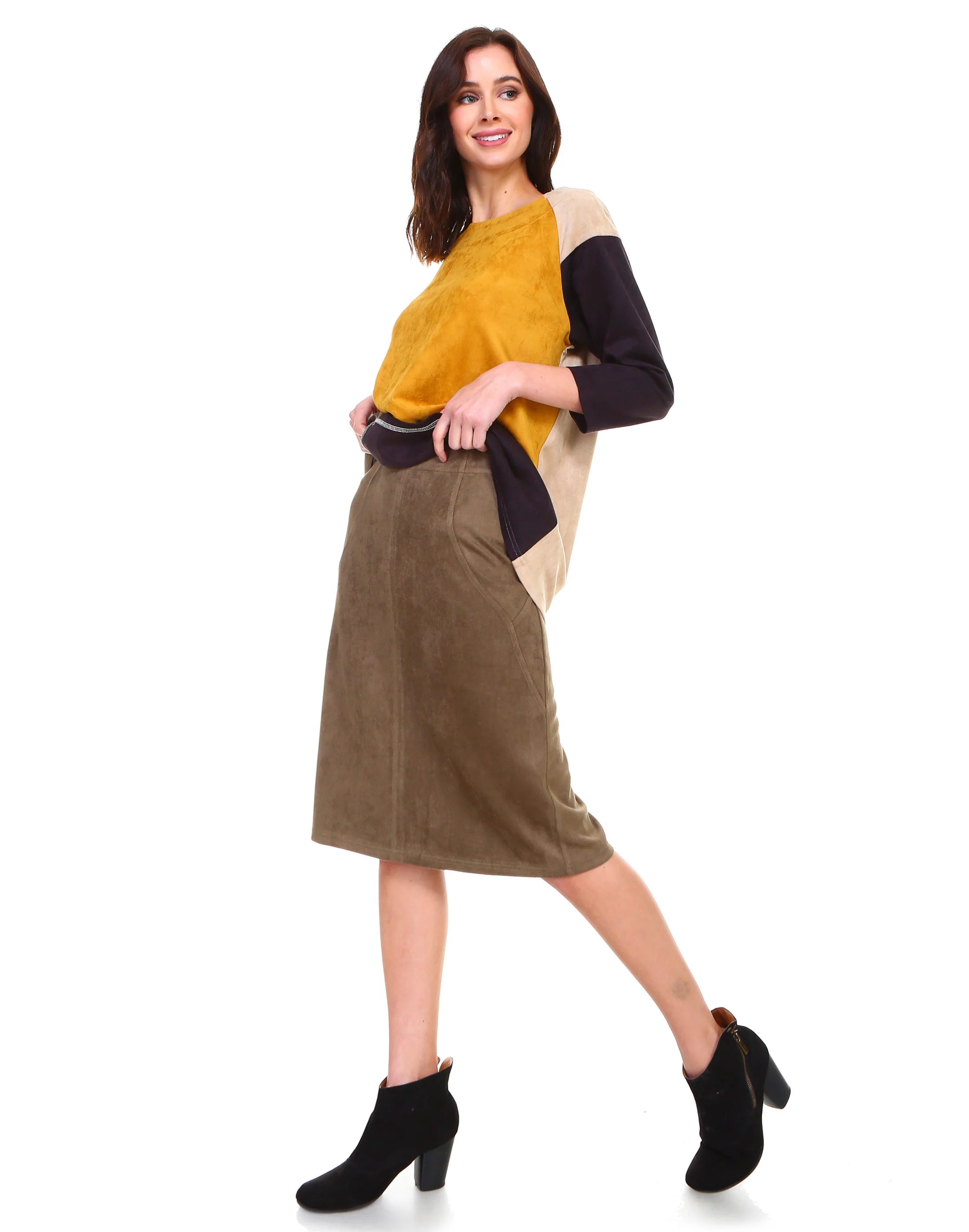 Alexa Stretch Suede Top - Image 4