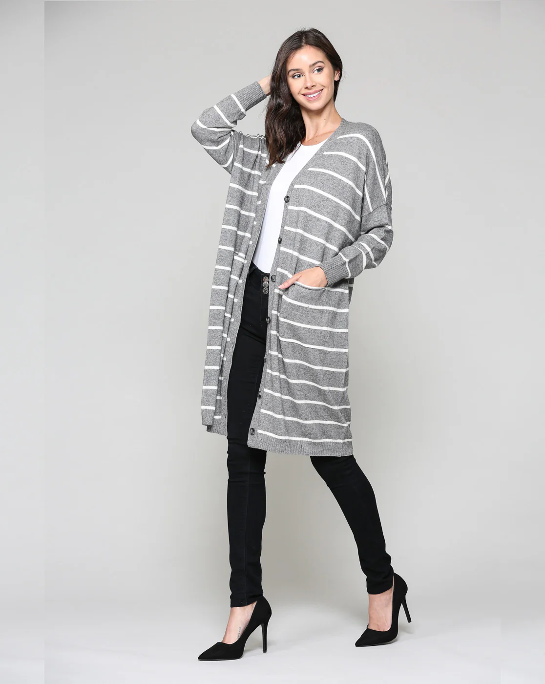 Shayla Stretch Knitted Sweater Cardigan - Image 6