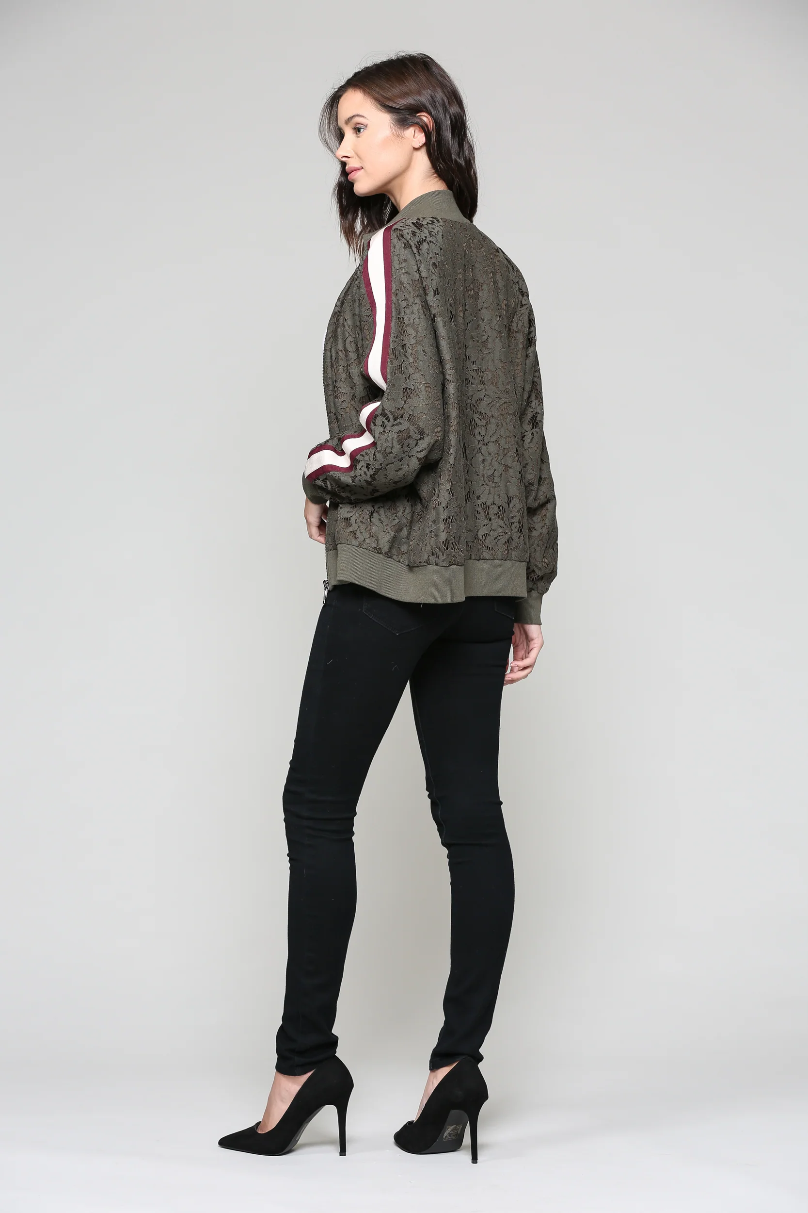 Whitlee Lace Bomber Jacket - Image 3