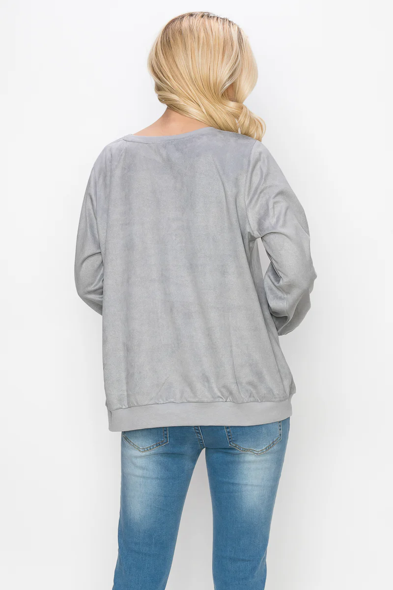 Alisa Stretch Suede Top - Image 25