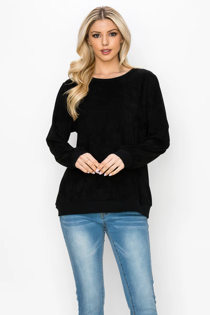Alisa Stretch Suede Top - Image 4