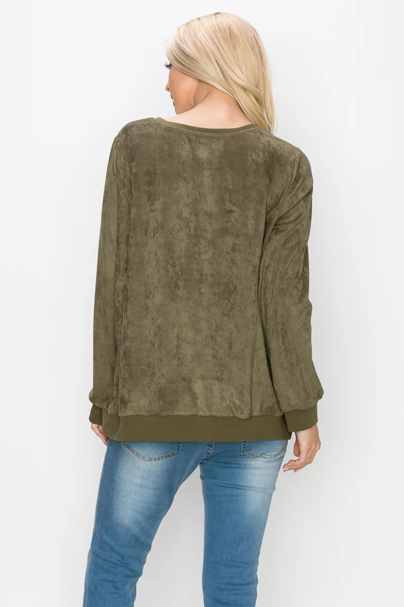 Alisa Stretch Suede Top - Image 47