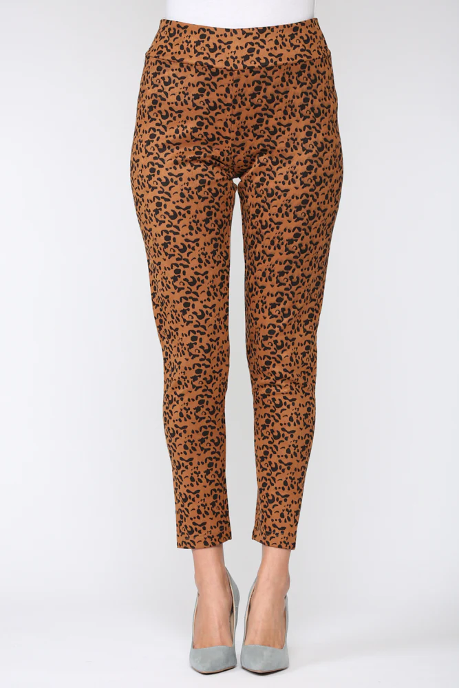 Annelise Stretch Suede Pant - Leopard - Image 3