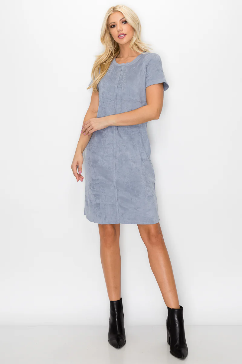 Audrey Suede Round Neck with Pockets - Image 7