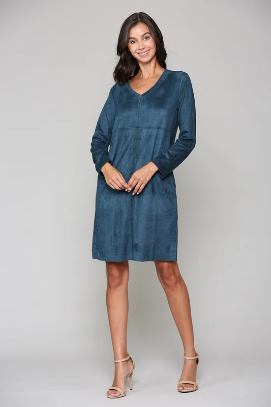 Aurora Suede V Neck with Pockets - Image 3