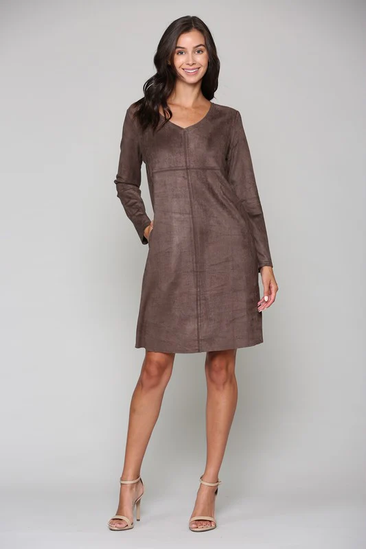Aurora Suede V Neck with Pockets - Image 4