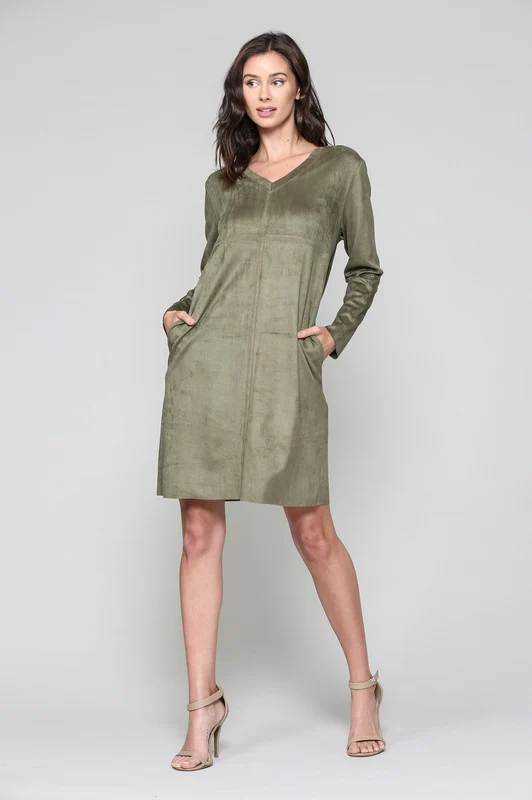 Aurora Suede V Neck with Pockets - Image 7