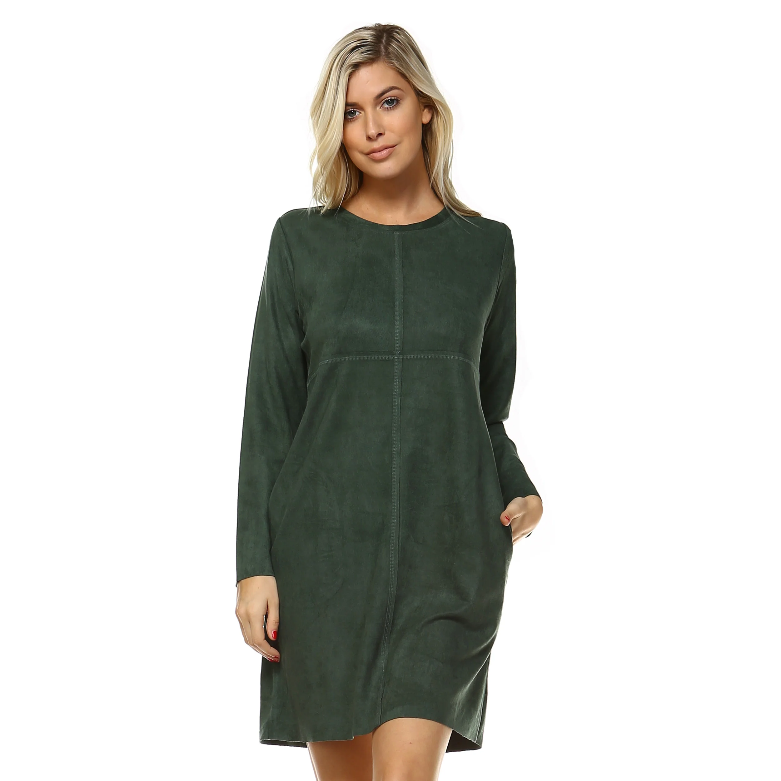 Aurora Suede Round Neck with Pockets - Image 34
