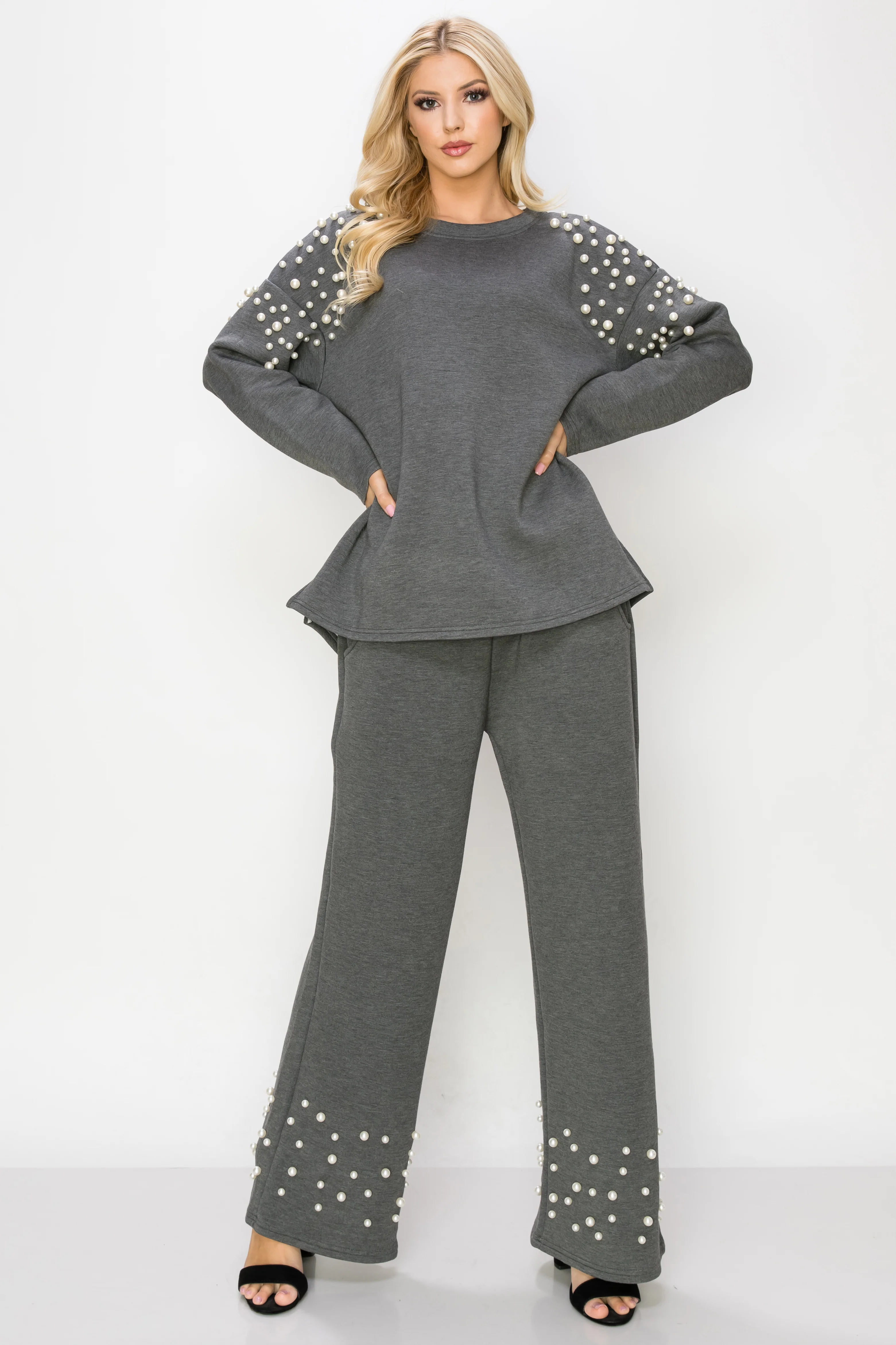 Fiona Stretch French Scuba Pearl Top - Image 13