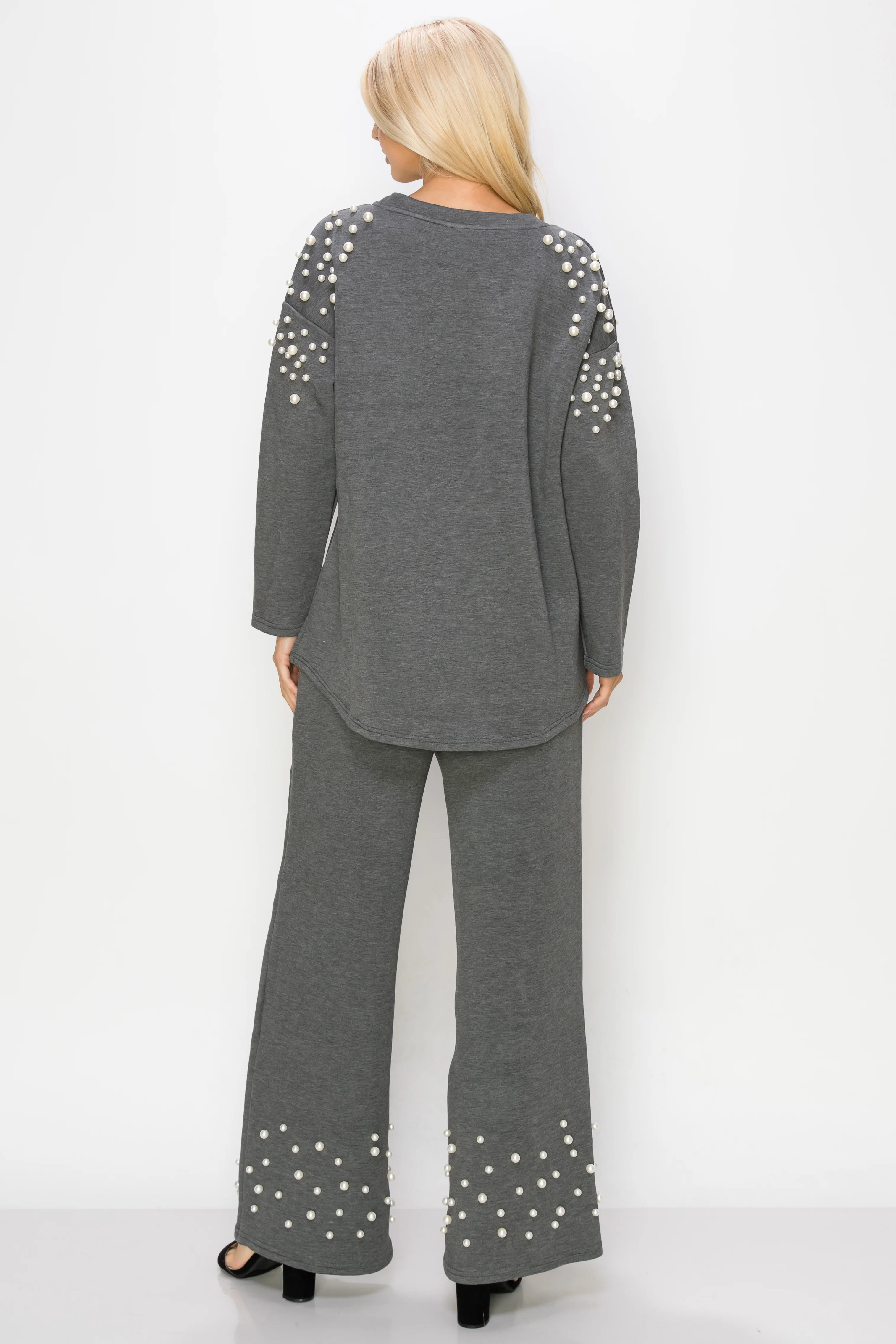 Fiona Stretch French Scuba Pearl Top - Image 15
