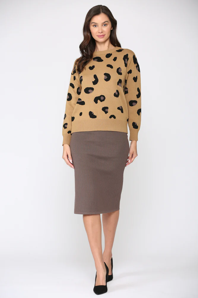 Shantelle Stretch Thick Ribbed Knitted Skirt - Image 3