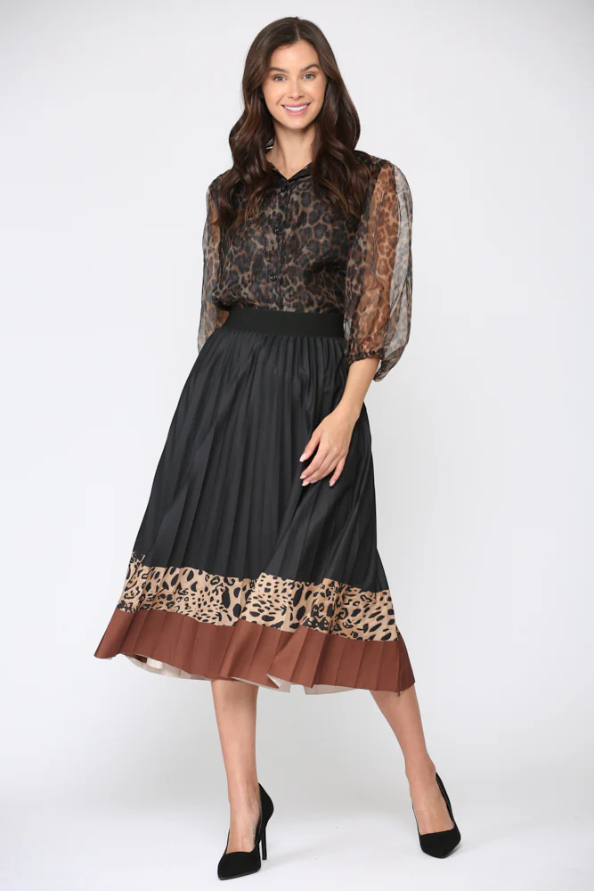 Wenda Chiffon Animal Print Top - Image 7
