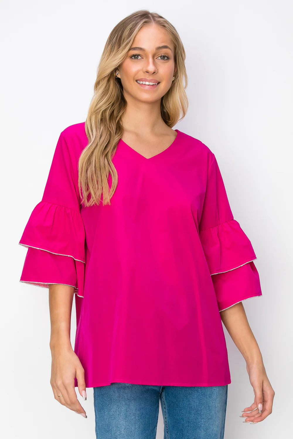 Wesenia Top with Ruffled Trimmed Beading - Image 11